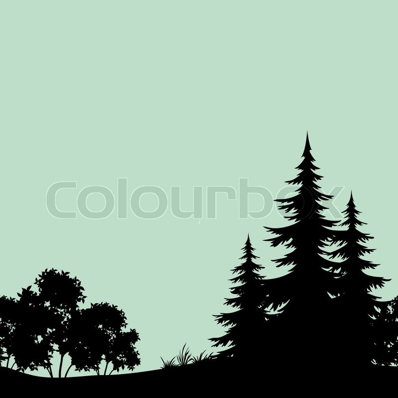Evergreen Trees Silhouette at GetDrawings | Free download