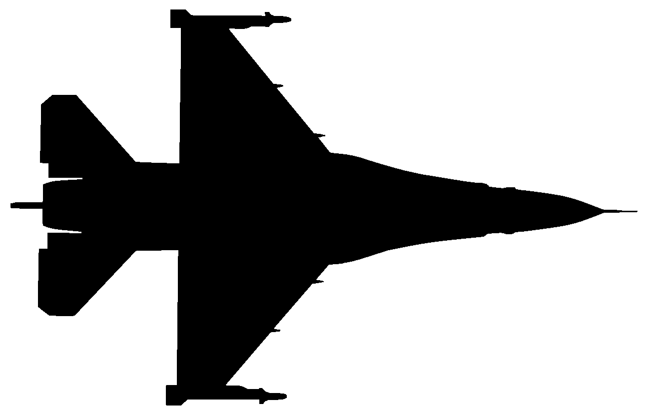 Studio SVG Monogram Black F-16 Side View Stencil Vector Silhouette Images f...