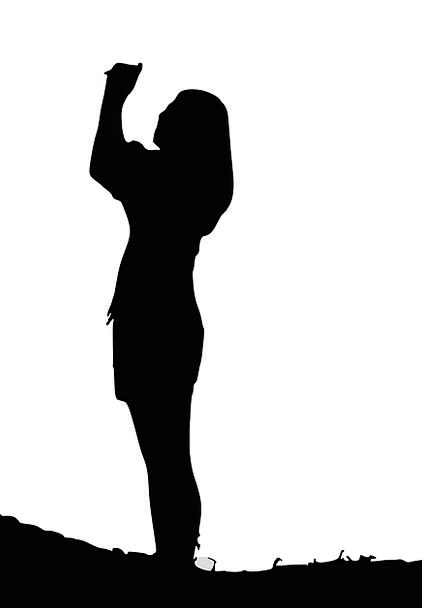 Girl Standing Silhouette At Getdrawings Free Download