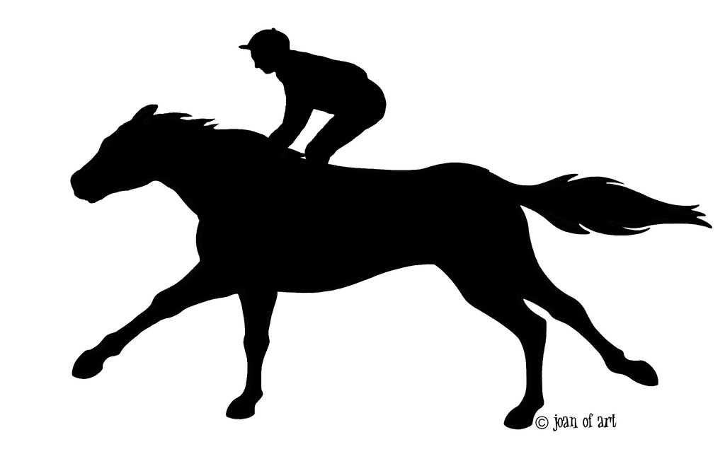 Horse And Jockey Silhouette At Getdrawings 