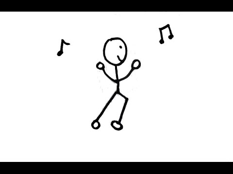 dancing stick man drawing