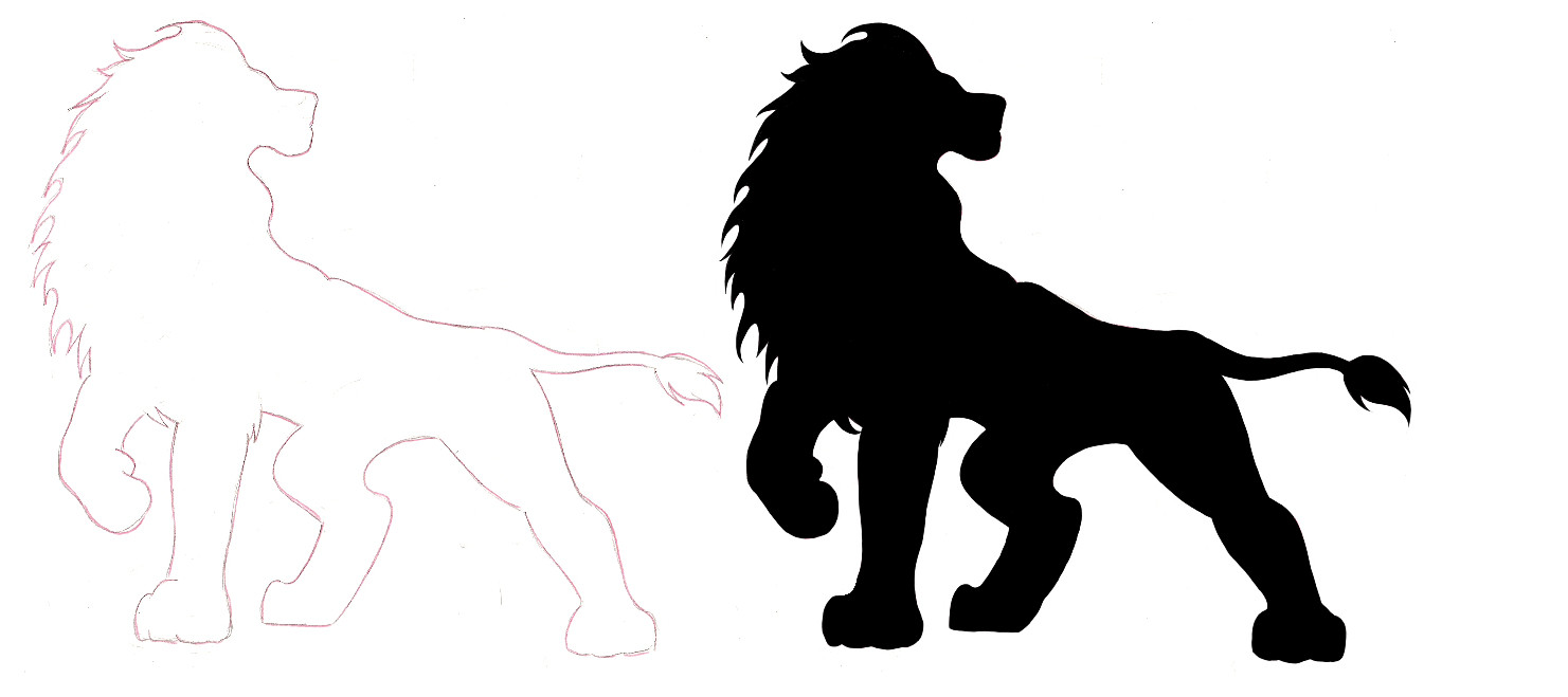 lion silhouette tattoo