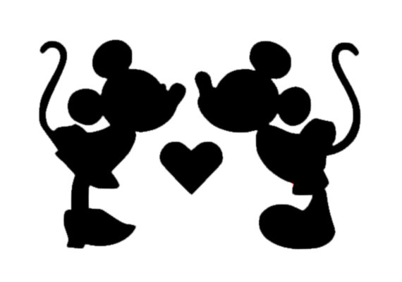 Minnie And Mickey Kissing Silhouette At Getdrawings Free Download 