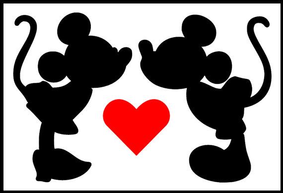 Download Minnie And Mickey Kissing Silhouette at GetDrawings | Free ...