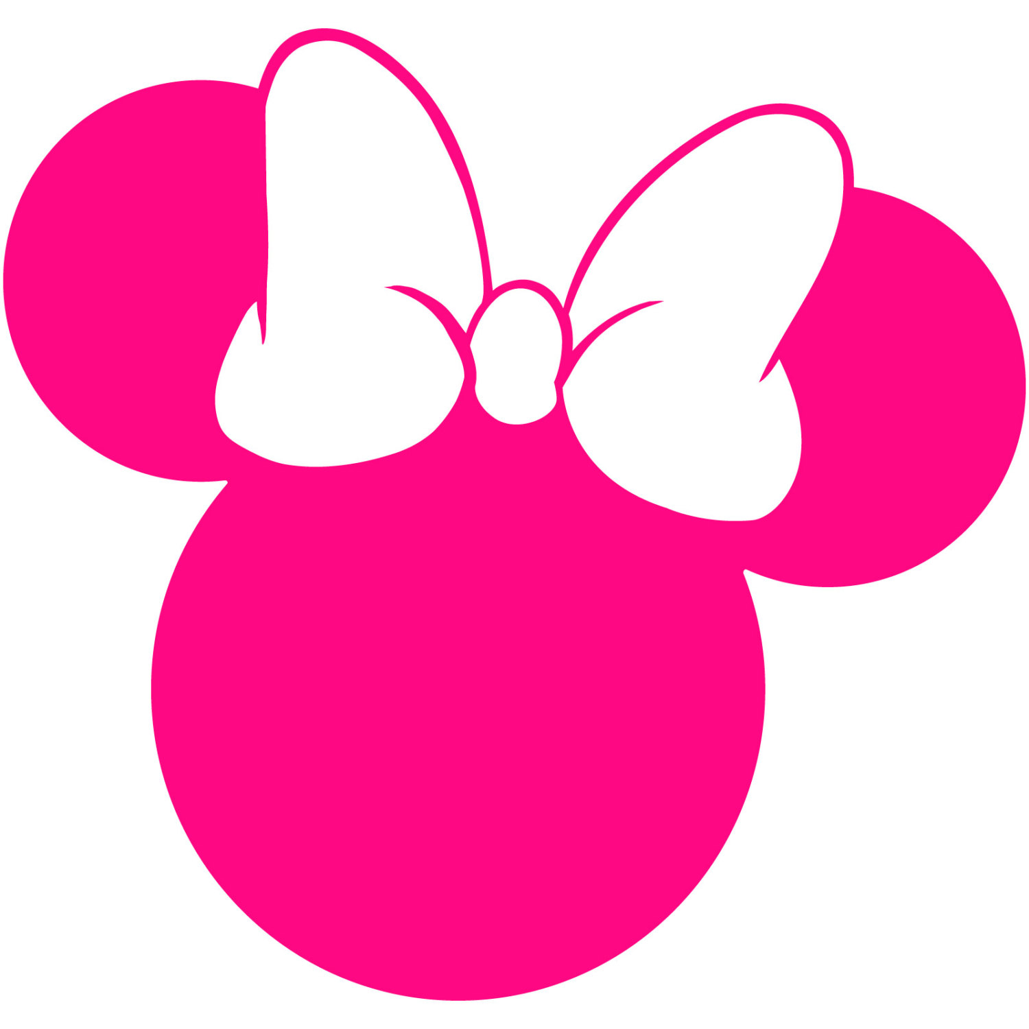 1500x1500 Minnie Mouse Head Silhouette Walt Disney Disneyland World.