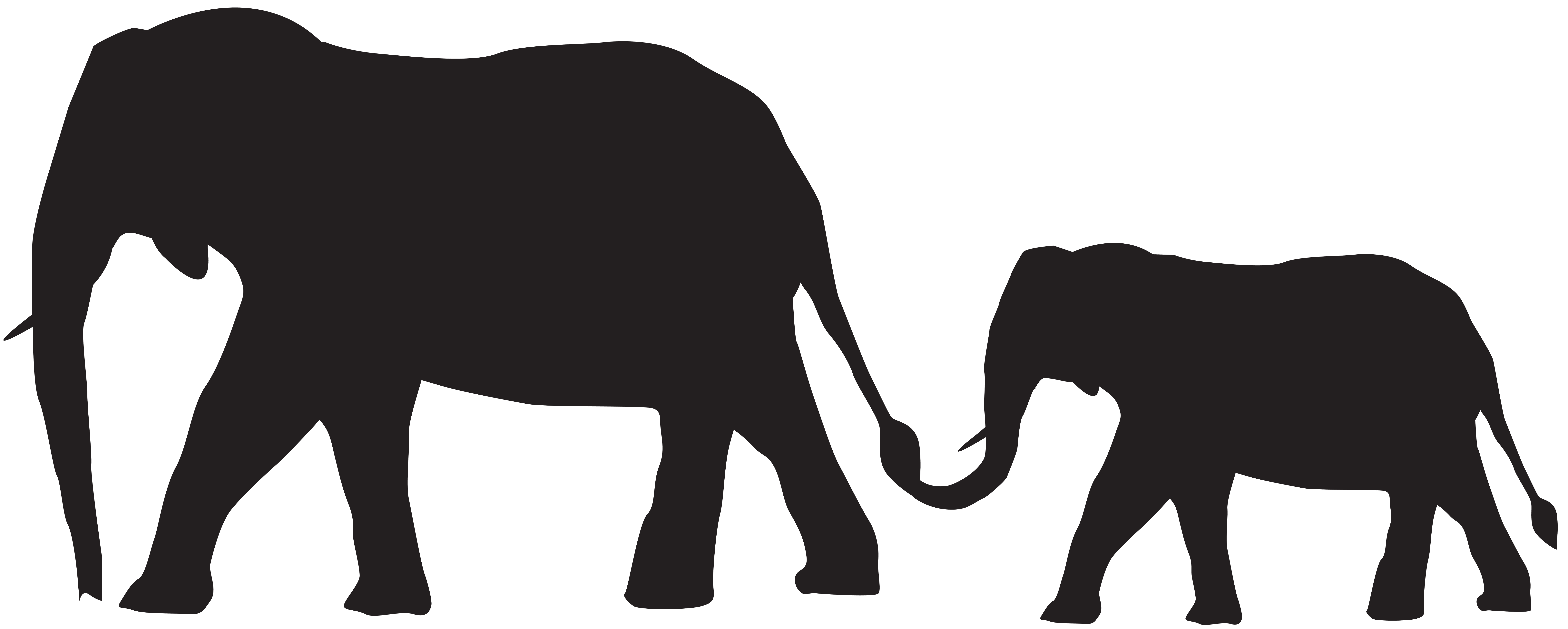 Mother And Baby Elephant Silhouette at GetDrawings | Free download