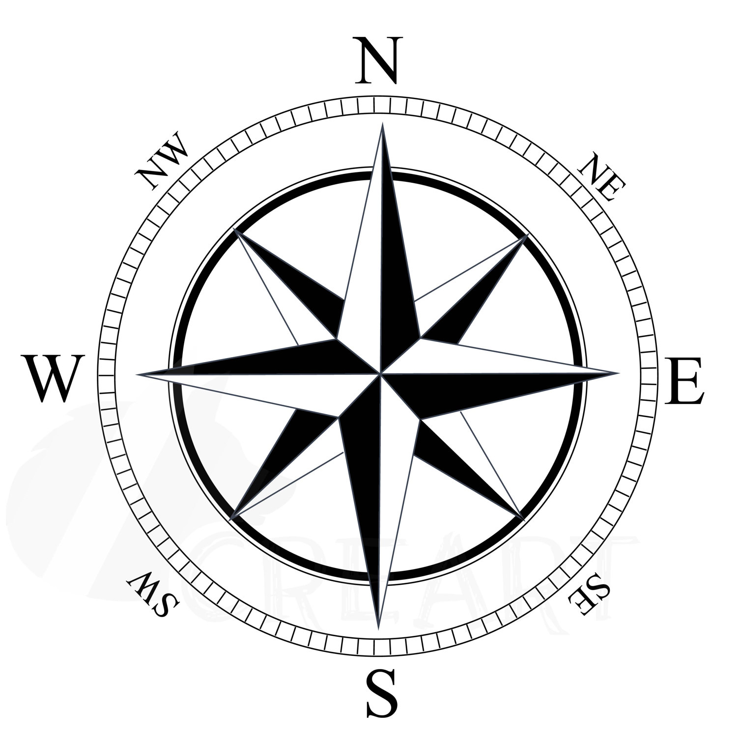 Nautical Compass Silhouette At Getdrawings Free Download