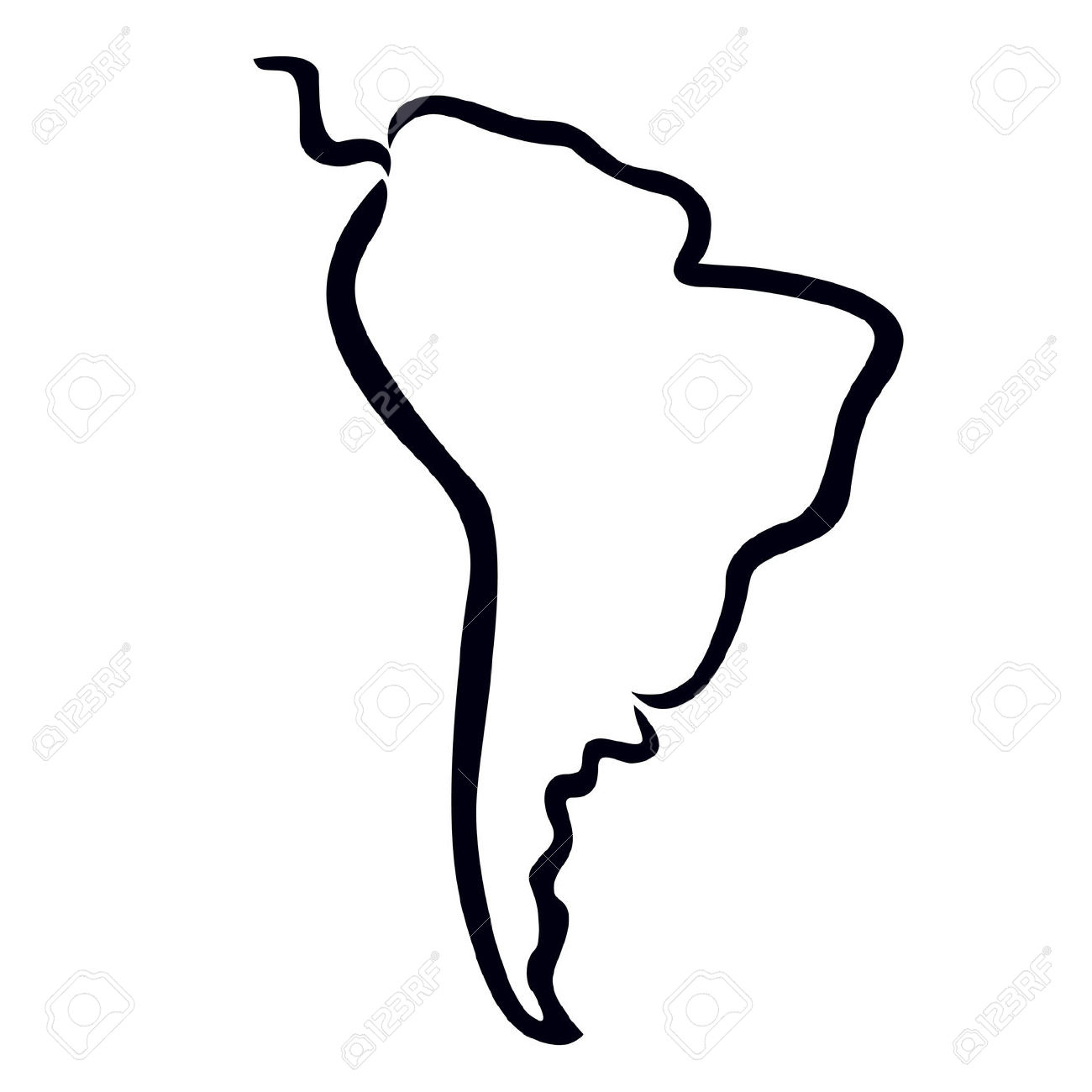 Silueta Mapa De Sudamerica Contorno Y Silueta Vector 4620