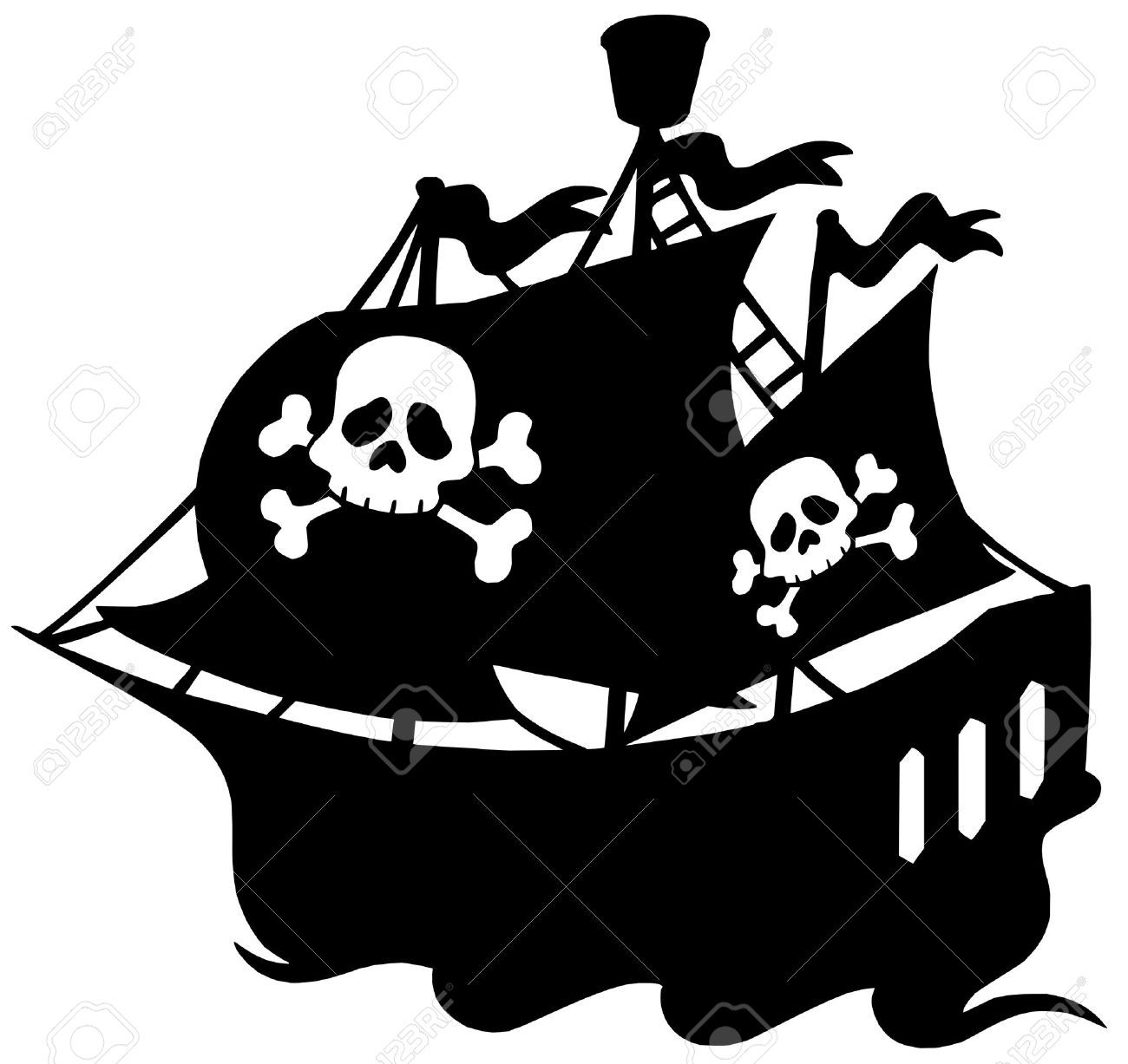 Pirate Ship Silhouette Clip Art at GetDrawings | Free download