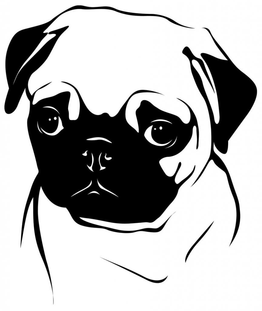 Pug Silhouette Vector at GetDrawings | Free download