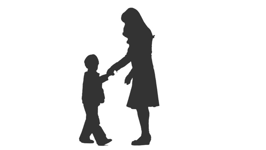 Silhouette Of Boy And Girl Holding Hands At Getdrawings 