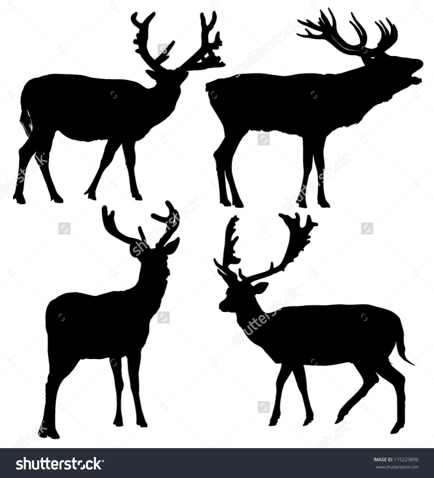 Silhouette Of Elk at GetDrawings | Free download