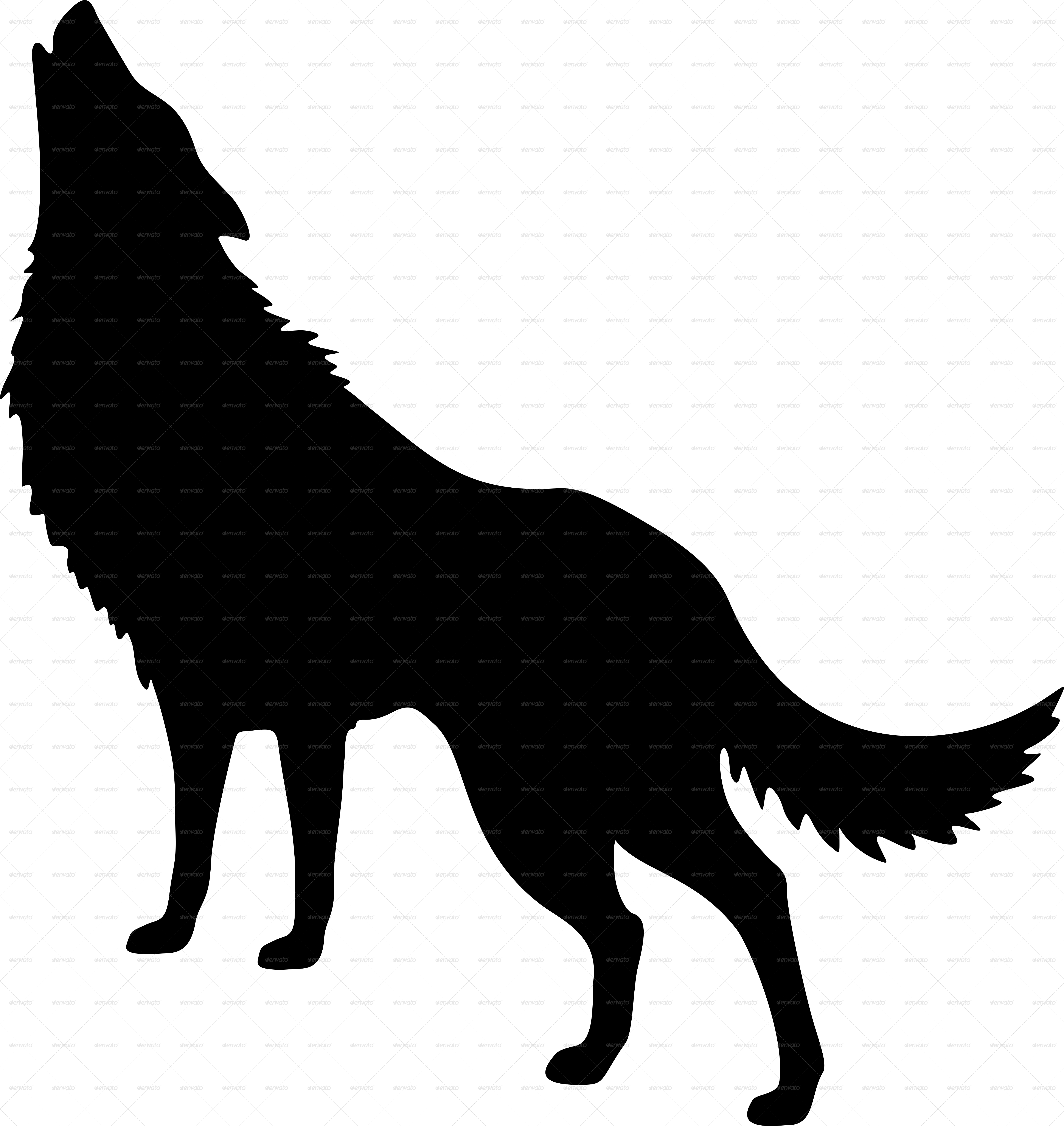 Silhouette Of Wolf Howling at GetDrawings | Free download
