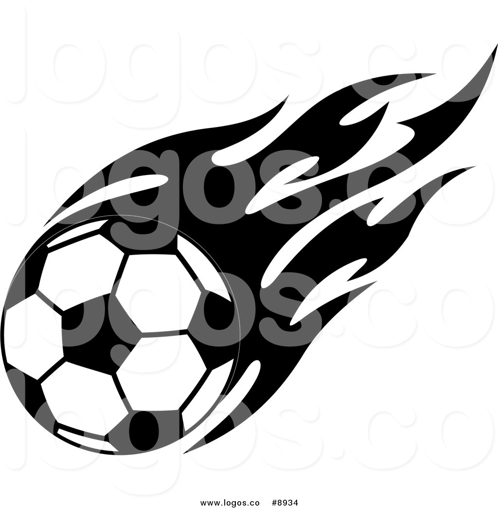 Силуэт футбольного мяча с пламенем