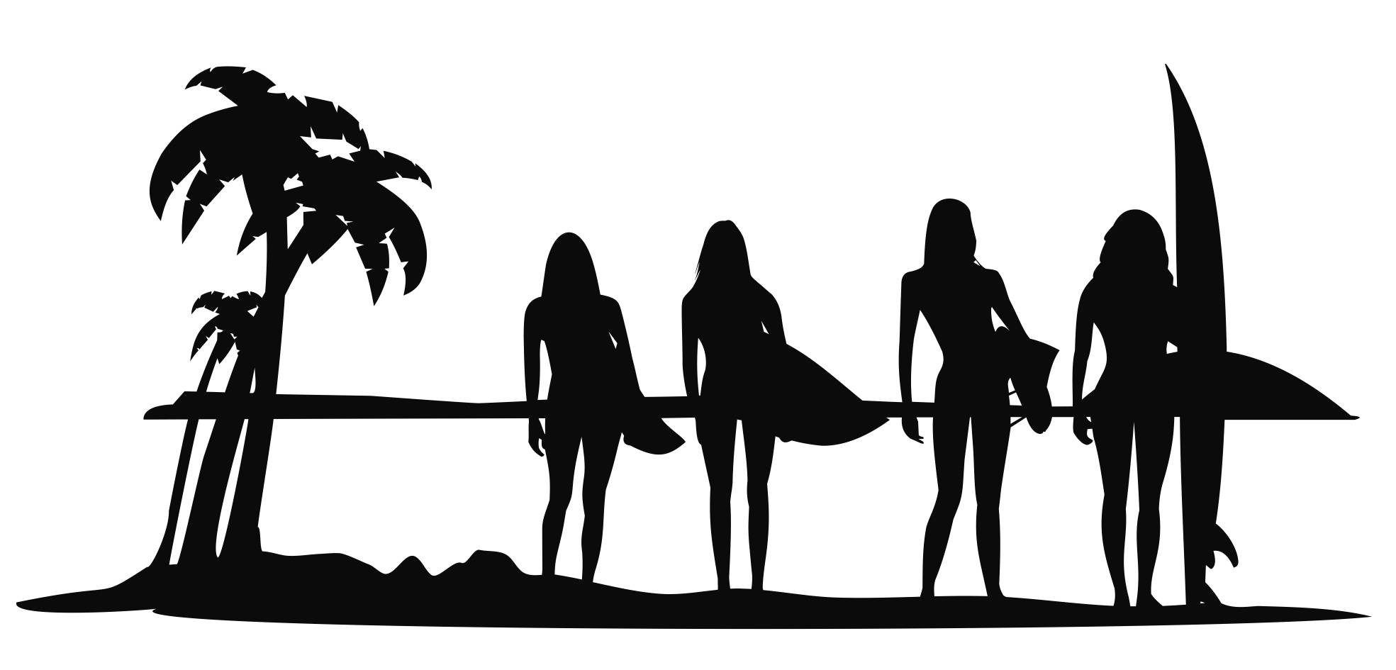 Surfer Girl Silhouette At Getdrawings Free Download 4381