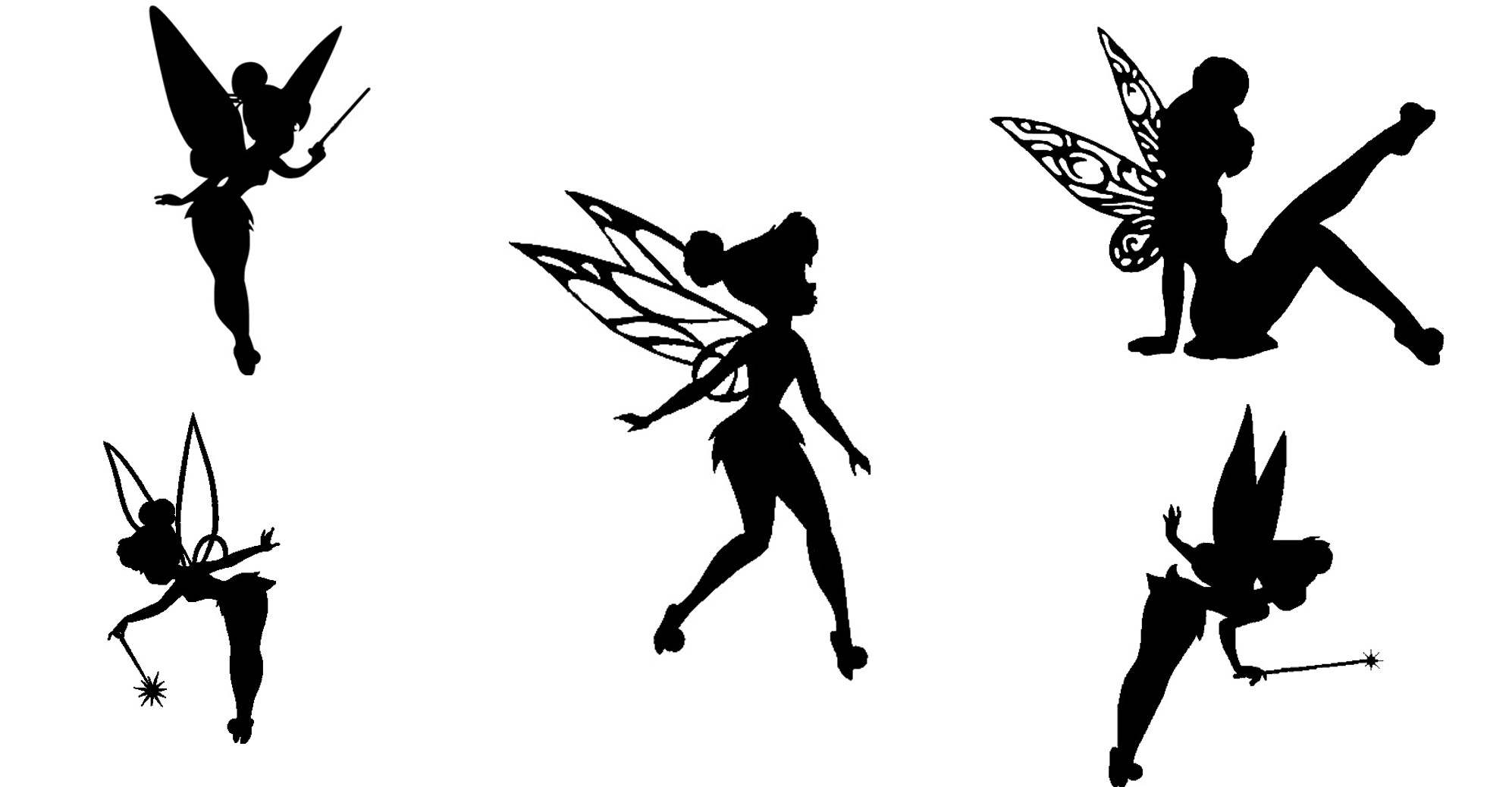 1994x1038 Tinkerbell Fairy Cutout Silhouette 15 Tinkerbell Die Cuts. 