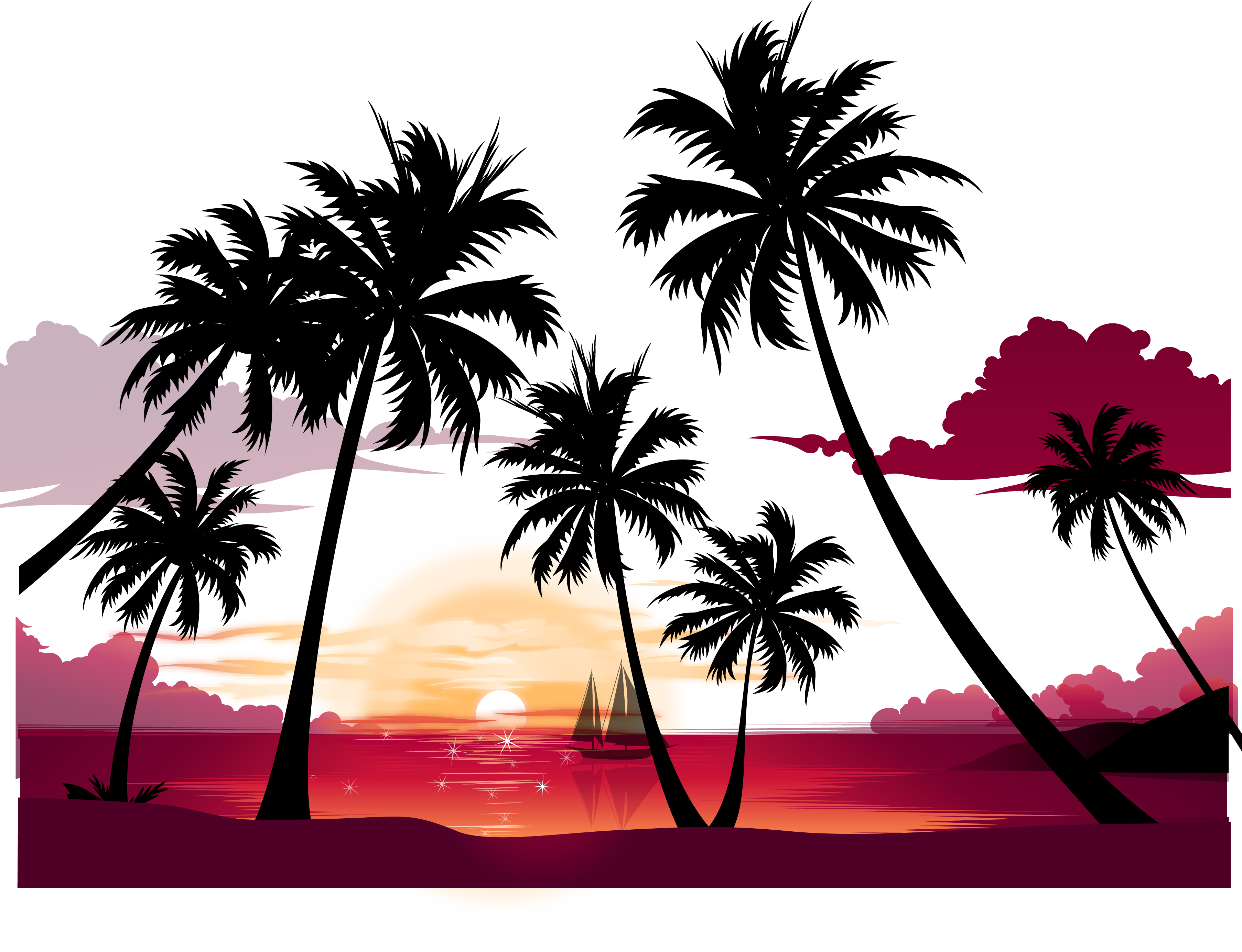 Tree Silhouette Sunset At Getdrawings Free Download 0035