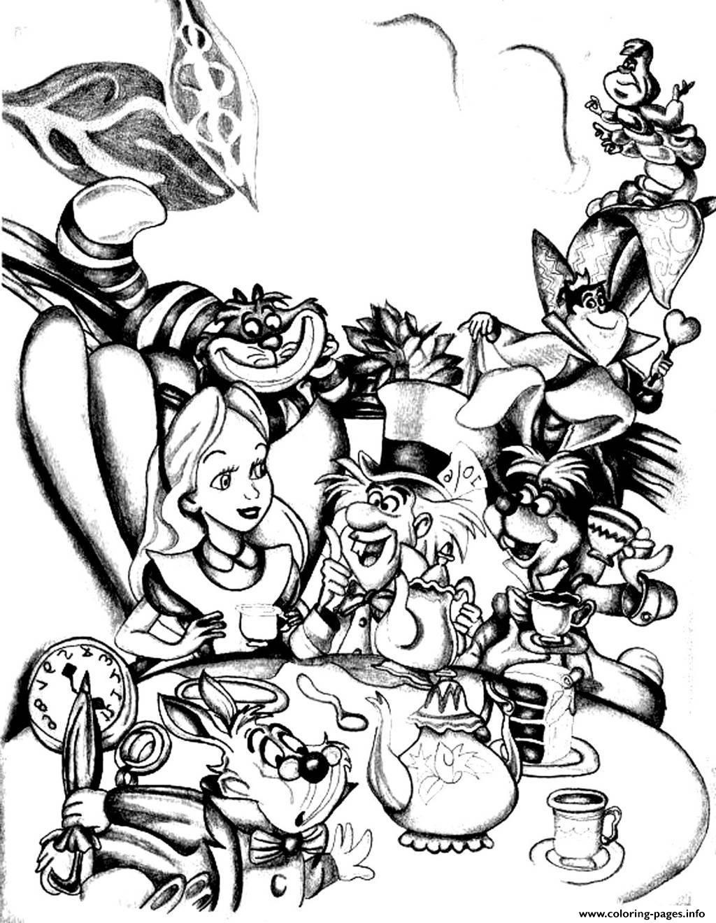 Alice In Wonderland Line Drawing at GetDrawings | Free download