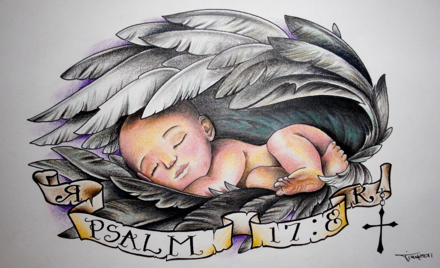 1500x914 Baby Sleeping In Wings Tattoo Design My Tatto On Baby Angel.