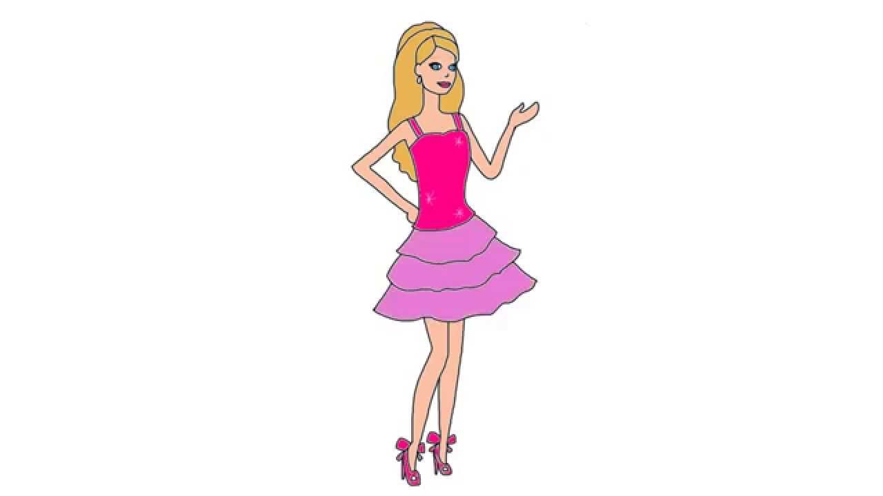 Barbie Doll Colour Drawing at GetDrawings | Free download