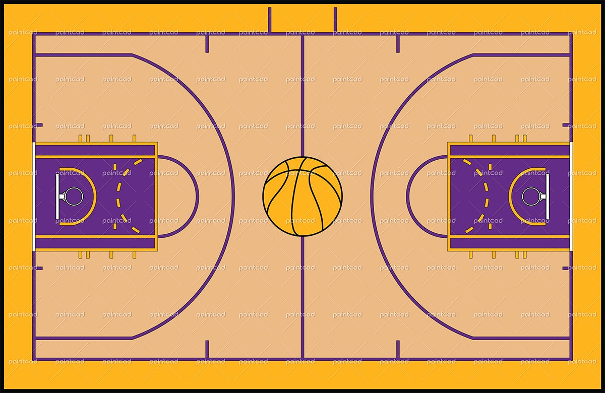 Basketball Court Drawing With Label at GetDrawings Free download