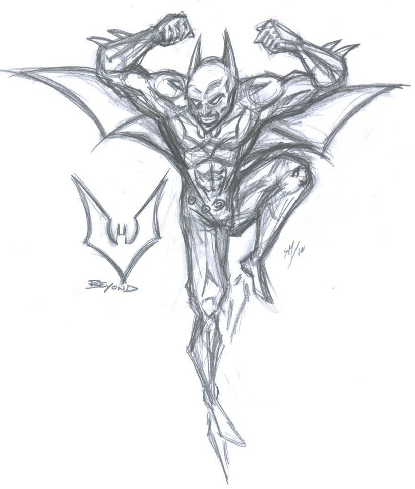 823x970 Batman Beyond Barebones Sketch By Sebatman.