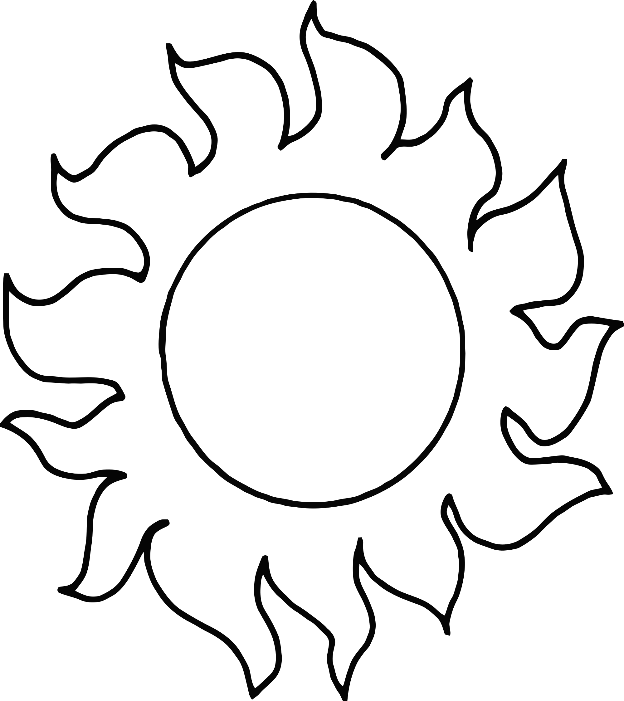 sun corona drawing