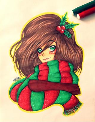 Christmas Girl Drawing At Getdrawings 