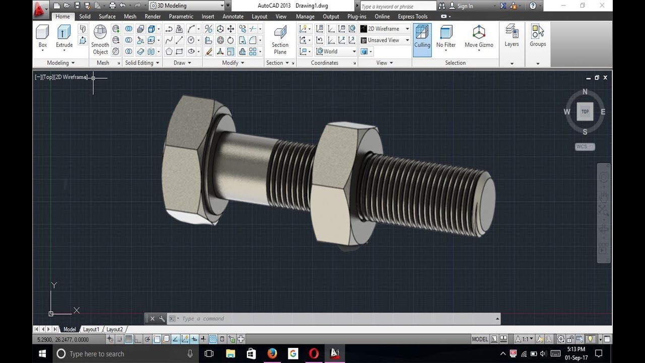 autocad 3d bolt free download