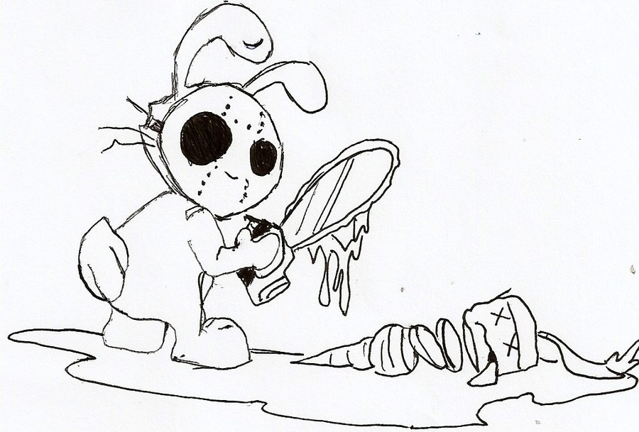 Creepy Bunny Drawing at GetDrawings | Free download