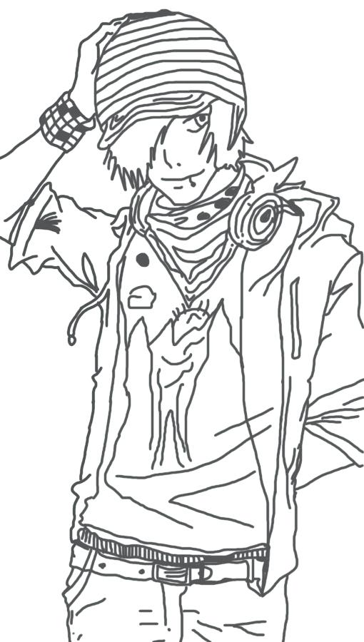 Boy Anime Coloring Pages - Wolf Boy - Lineart by Lanichu on DeviantArt
