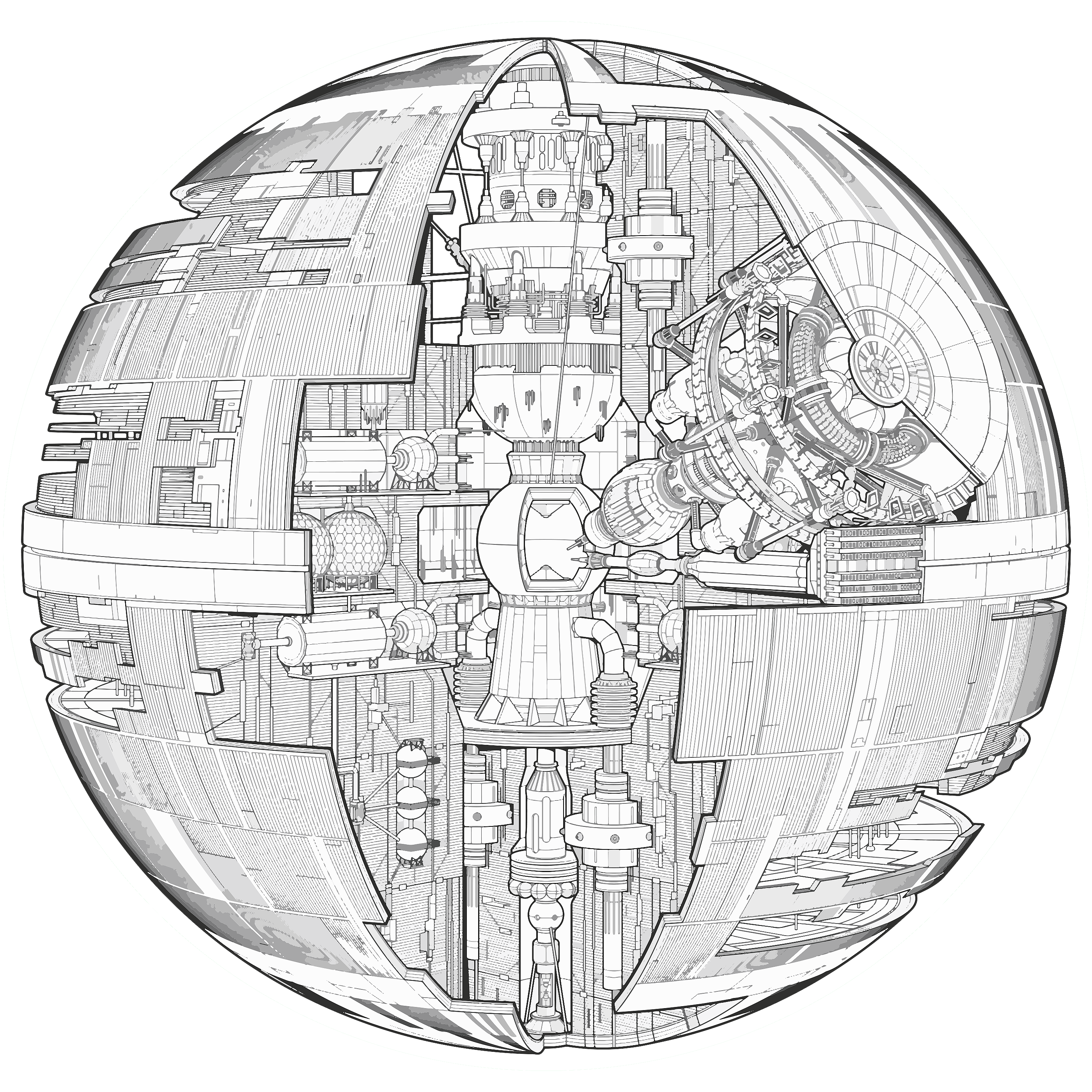 Death Star Line Drawing at GetDrawings Free download