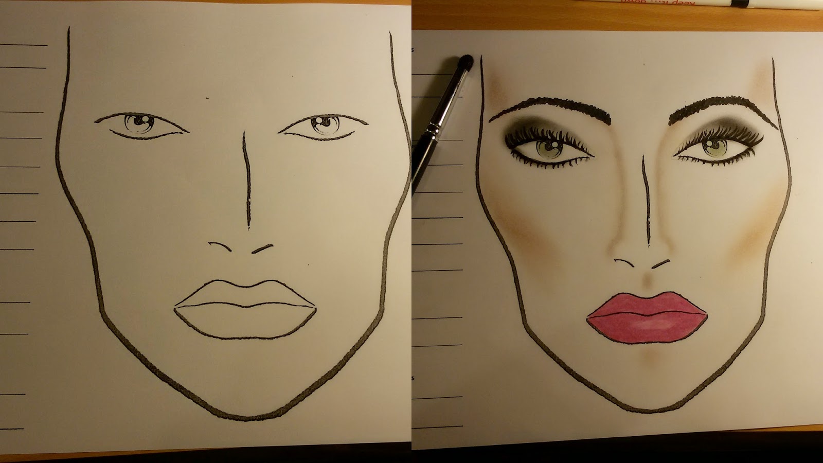 How To Draw Makeup Face Charts - Makeup Vidalondon