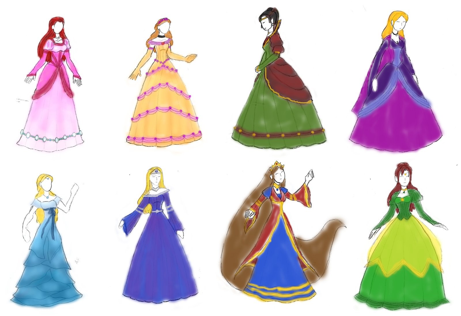 Платье принцессы рисунок для детей