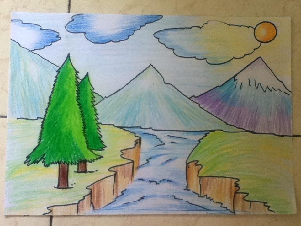 nature easy simple scenery drawing