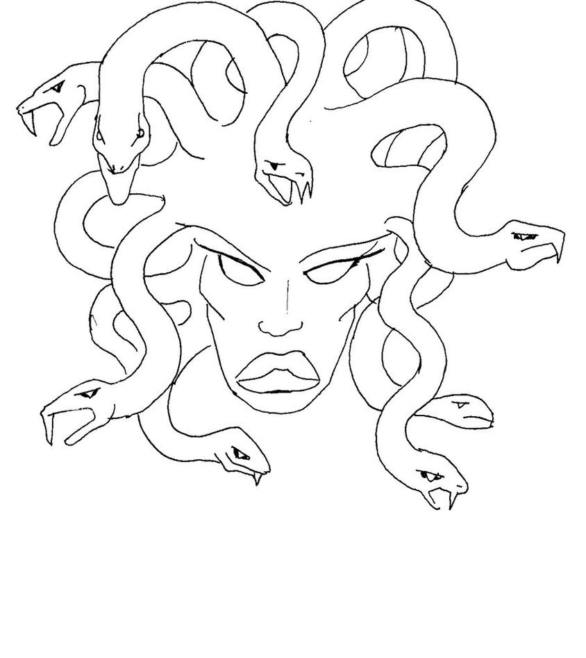 844x947 Collection Of Medusa Drawing Simple High Quality, Free.