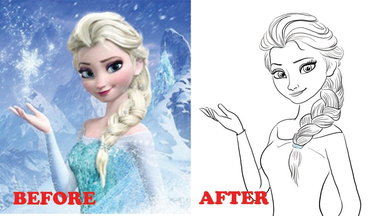 How To Draw Elsa From Frozen Step By Step Tutorial Pencil Sketch