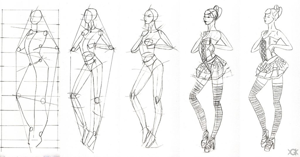 how to draw a model figure for clothes