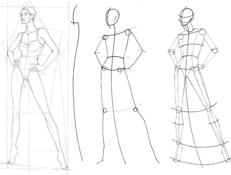 fashion design body sketches for beginners