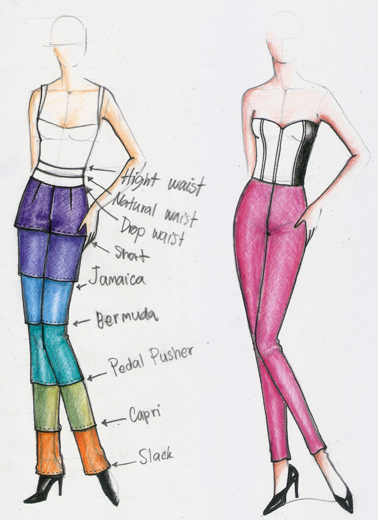 fashion design body sketches for beginners