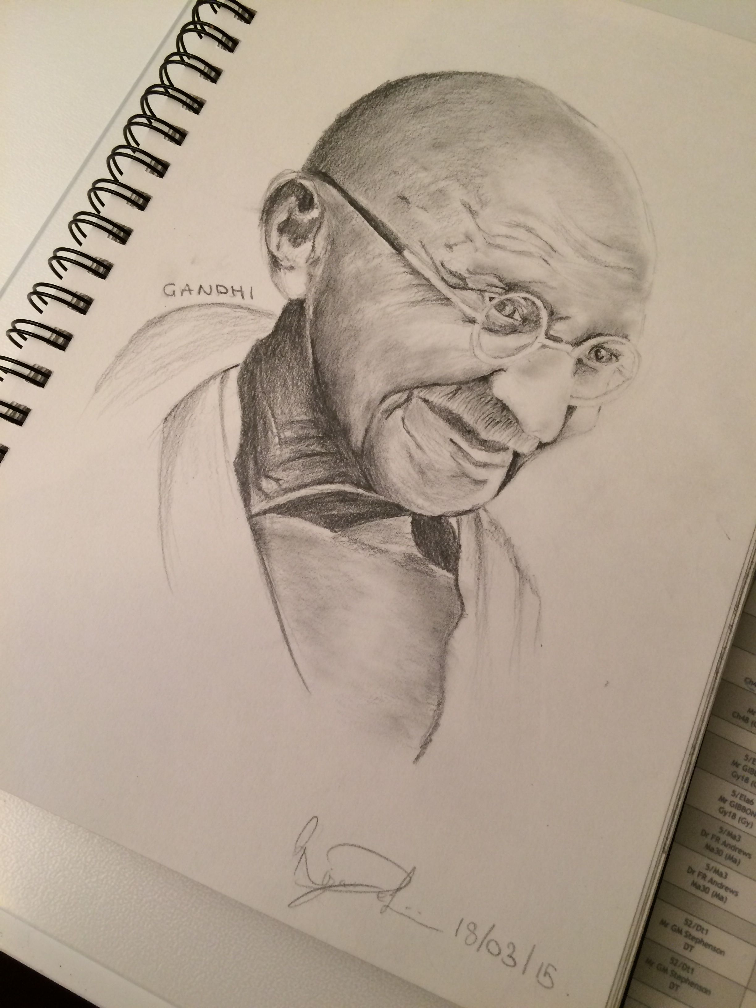 Pencil Drawing Mahatma Gandhi