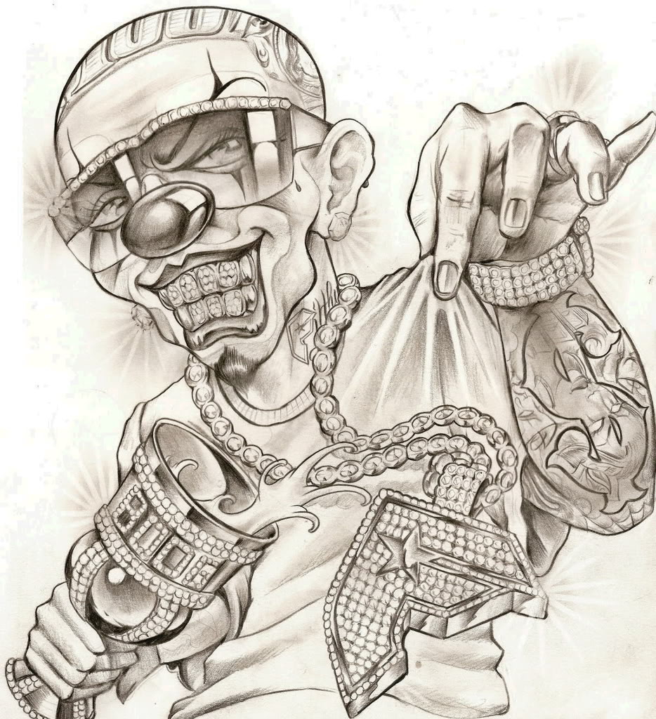 Gangster Love Drawing at GetDrawings Free download Gangster Spongebob Tatto...