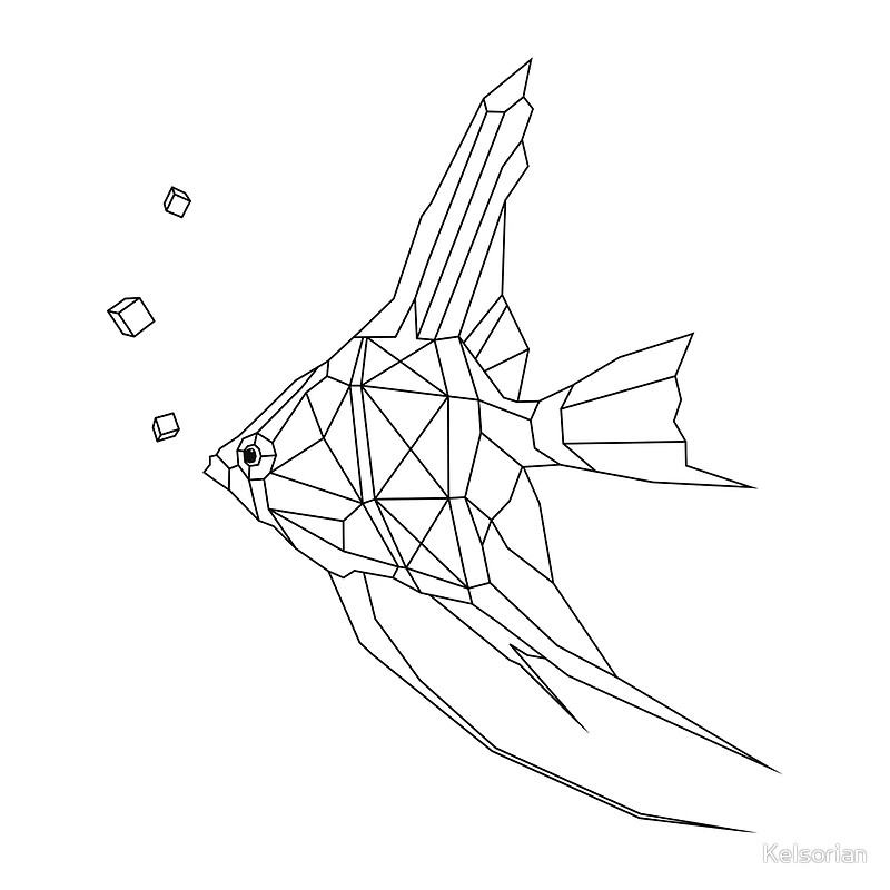 geometric fish drawing