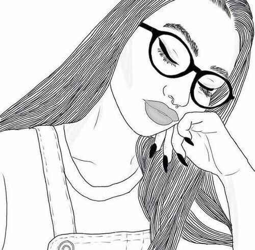 Girl With Glasses Drawing Easy