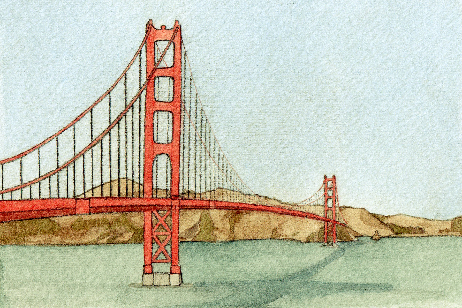 Inspiration San Francisco Golden Gate Bridge Drawing.