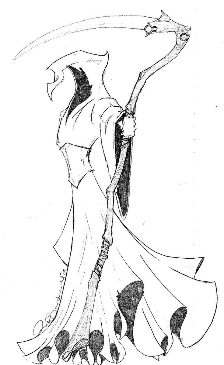drawing sketch grim reaper
