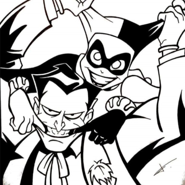 Cool Harley Quinn And Joker Cartoon Drawing | Beads by Laura