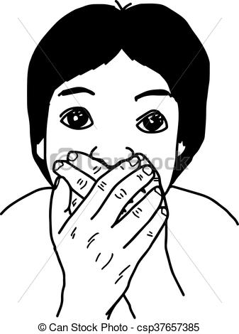 Hand Covering Mouth Drawing at GetDrawings | Free download