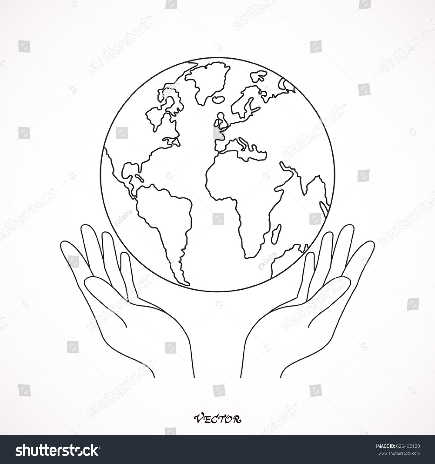 Руки держат планету рисунок