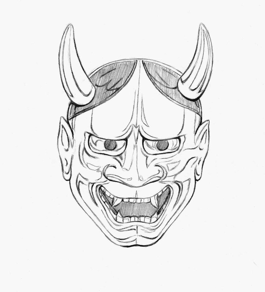 Hannya Mask Drawing at GetDrawings Free download